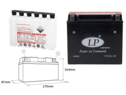 LANDPORT AKUMULATOR YTX20L-BS (MA LTX20L-BS) 12V 18AH 175X86X154 BEZOBSŁUGOWY - ELEKTROLIT OSOBNO (2) UE2019/1148