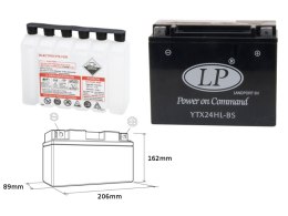 LANDPORT AKUMULATOR YTX24HL-BS (MA LTX24HL-BS) 12V 24AH 205X87X162 BEZOBSŁUGOWY - ELEKTROLIT OSOBNO (2) UE2019/1148