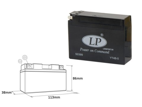 LANDPORT AKUMULATOR YT4B-5 (MS LT4B-5) 12V 2,5AH 114X39X86 BEZOBSŁUGOWY - ZALANY (15)