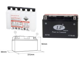 LANDPORT AKUMULATOR YT7B-BS (MA LT7B-BS) 12V 6,5AH 150X65X93 BEZOBSŁUGOWY - ELEKTROLIT OSOBNO (6) UE2019/1148