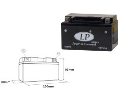 LANDPORT AKUMULATOR YTZ10-S (MS LTZ10-S) 12V 8,6AH 150X86X95 BEZOBSŁUGOWY - ZALANY (6)