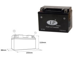 LANDPORT AKUMULATOR YTZ14-S (MS LTZ14-S) 12V 12AH 150X86X110 (GTZ14S) BEZOBSŁUGOWY - ZALANY (4)