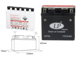 LANDPORT AKUMULATOR YTZ7S-BS (MA LTZ7S-BS) (MA LTZ7S-BS) 12V 6AH 113X70X105 (GTZ7S) BEZOBSŁUGOWY - ELEKTROLIT OSOBNO (6) UE2019/