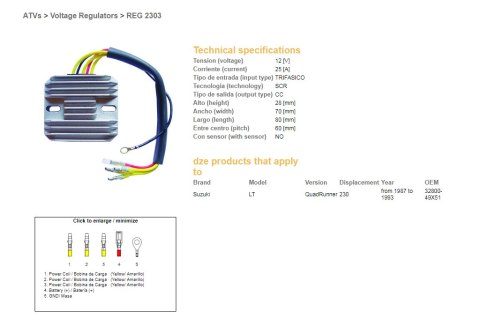 DZE REGULATOR NAPIĘCIA KAWASAKI KZ1000A2, LTD, A1, Z1R (ESR101)