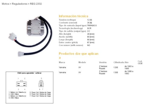 DZE REGULATOR NAPIĘCIA YAMAHA XVZ1200/1300 Z VENTURE ROYATE 83-93