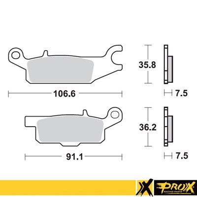 PROX KLOCKI HAMULCOWE KH443 YAMAHA YFM 550 GRIZZLY '11-14, YFM 700 GRIZZLY '07-18 PRZÓD LEWY