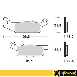 PROX KLOCKI HAMULCOWE KH444 YAMAHA YFM 550 GRIZZLY '11-14, YFM 700 GRIZZLY '07-18 PRZÓD PRAWY