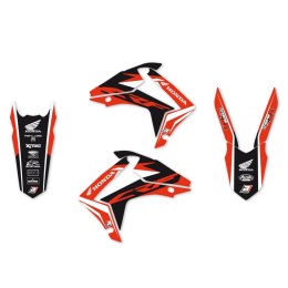 BLACKBIRD KOMPLET NAKLEJEK (OKLEIN) + POKROWIEC POSZYCIE NA SIEDZENIE HONDA CRF 250R '14-'17, CRF 450R '13-'16 DREAM 4 KOLOR CZA