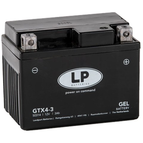 LANDPORT AKUMULATOR ŻELOWY GTX4-3 (MG LTX4-3) (G12-4) 12V 4AH 114X71X86 BEZOBSŁUGOWY - ZALANY (10) = G12-4 L