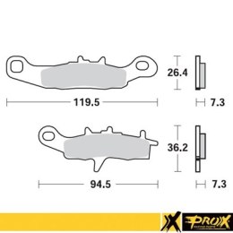 PROX KLOCKI HAMULCOWE KH258 / KH349 KAWASAKI KX 80/85/100 '97-20, SUZUKI RM 85 '05-20 PRZÓD, KAWASAKI KFX 450R 08-14, KVF 650 BR