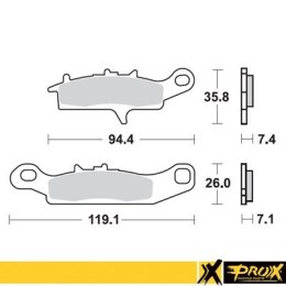 PROX KLOCKI HAMULCOWE KH342 KAWASAKI KFX 450R 08-14, KVF 650 BRUTE FORCE '05-13 PRZÓD LEWY