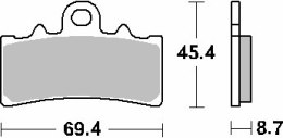 SBS PROMOCJA KLOCKI HAMULCOWE KH606 RACING DUAL CARBON KTM RC 250 '14-'15, RC 390 '14-'22 KOLOR ZŁOTY PRZÓD