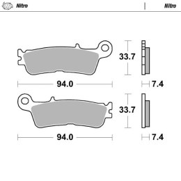 MOTO-MASTER KLOCKI HAMULCOWE SINTER METAL ENDURO: 21 (NITRO) PRZÓD / PRZEDNIE KH755 FANTIC XX 125, XEF/XXF 250/450, XEX 250 '22-