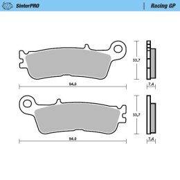 MOTO-MASTER KLOCKI HAMULCOWE SINTER METAL RACING: 12 (SINTERPRO SERIES RACING GP) PRZÓD / PRZEDNIE KH755 FANTIC XX 125, XEF/XXF 