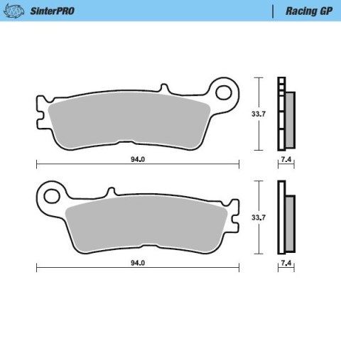 MOTO-MASTER KLOCKI HAMULCOWE SINTER METAL RACING: 12 (SINTERPRO SERIES RACING GP) PRZÓD / PRZEDNIE KH755 FANTIC XX 125, XEF/XXF 