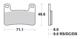 SBS KLOCKI HAMULCOWE KH379 TRACK AND SPORT SINTER KOLOR ZŁOTY PASUJE DO: SUZUKI GSX-R 600/750/100/1300 PRZÓD (ZAMIENIA MIESZANKĘ