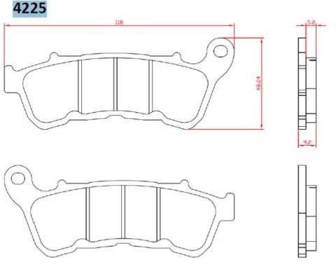 BRENTA KLOCKI HAMULCOWE KH640 SPIEK METALICZNY (ZŁOTE) HARLEY-DAVIDSON XL883/XL1200 '14-, PRZÓD (FT 4225)