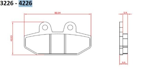 BRENTA KLOCKI HAMULCOWE KH710 SPIEK METALICZNY (ZŁOTE) HARLEY-DAVIDSON 1750/1870 '18-20, TYŁ (FT 4226)