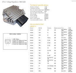 DZE REGULATOR NAPIĘCIA HONDA XL650V 01-07, TRX350/400/450/700 (ESR583) (31600-HN5-671) (35A)