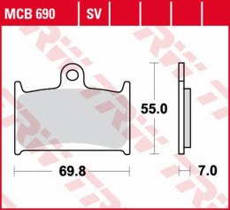 TRW LUCAS KLOCKI HAMULCOWE KH145 KH236 ORGANIC SUZUKI GSF 1200 96-00, RF 900 94-97 PRZÓD