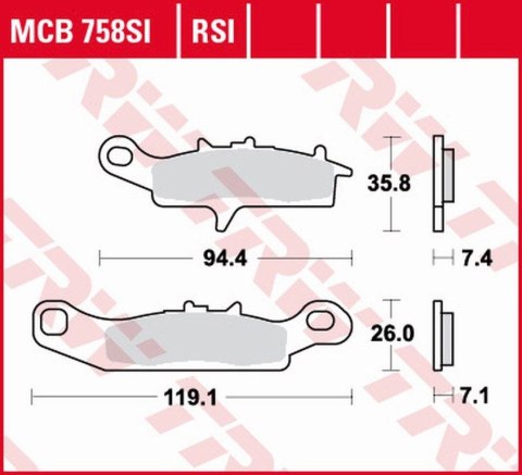 TRW LUCAS KLOCKI HAMULCOWE KH342 SINTER OFFROAD KAWASAKI KFX 450 / 700 04-14, KVF 700 04-06, PRZÓD