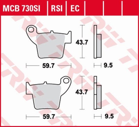 TRW LUCAS KLOCKI HAMULCOWE KH346 ORGANIC HONDA CR 125 / 250 02-07, CRF 450 02-17, TYŁ