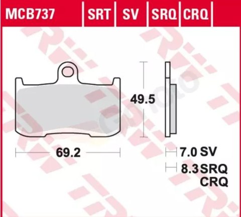 TRW LUCAS KLOCKI HAMULCOWE KH347 SPIEK METALICZNY SINTER RACING KAWASAKI Z 800 13-17, Z 900 17-21, Z 1000 03-06, SUZUKI GSX 750 