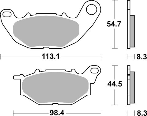 SBS KLOCKI HAMULCOWE KH663 PASUJE DO: YAMAHA YZF-R25 '15-'17, YZF-R3 '15-'17, MT-03 '16-'17, MT-25 '17 PRZÓD (ZAMIENIA MIESZANKĘ