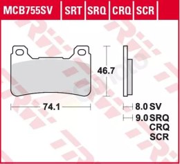 TRW LUCAS KLOCKI HAMULCOWE KH390 HONDA CBR 600RR 05-16, CBR 1000 FIREBLADE 04-16, PRZÓD SPIEK METALICZNY SINTER RACING (WYCZYNOW