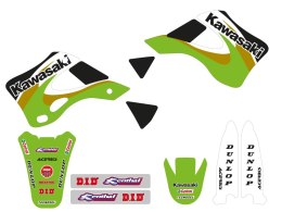 TECNOSEL (BLACKBIRD) KOMPLET NAKLEJEK (OKLEIN) KAWASAKI KX 125/250 '99-'02, REPLICA OEM KAWASAKI '00 KOLOR ZIELONY/CZARNY