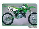 TECNOSEL (BLACKBIRD) KOMPLET NAKLEJEK (OKLEIN) KAWASAKI KX 125/250 '99-'02, REPLICA OEM KAWASAKI '00 KOLOR ZIELONY/CZARNY