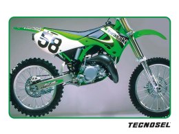 TECNOSEL (BLACKBIRD) KOMPLET NAKLEJEK (OKLEIN) KAWASAKI KX 125/250 '99-'02, REPLICA OEM KAWASAKI '00 KOLOR ZIELONY/CZARNY