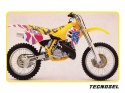 TECNOSEL (BLACKBIRD) KOMPLET NAKLEJEK (OKLEIN) SUZUKI RM 125/250 '89-'92,REPLICA OEM SUZUKI '92 KOLOR ŻÓŁTY/RÓŻOWY/BIAŁY