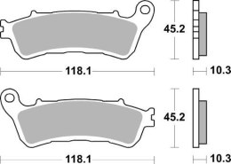 SBS KLOCKI HAMULCOWE KH388/2 STREET EXCEL/RACING SINTER KOLOR ZŁOTY HONDA GL 1800 GOLDWING '18-'21 - TYŁ