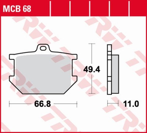 TRW LUCAS ZF KLOCKI HAMULCOWE KH034 ORGANIC YAMAHA XS 250 '77-'80, XS 400 '77-'82, SR 500 '78-'87, XJ 650 '80-'82, XS 650/750 '7