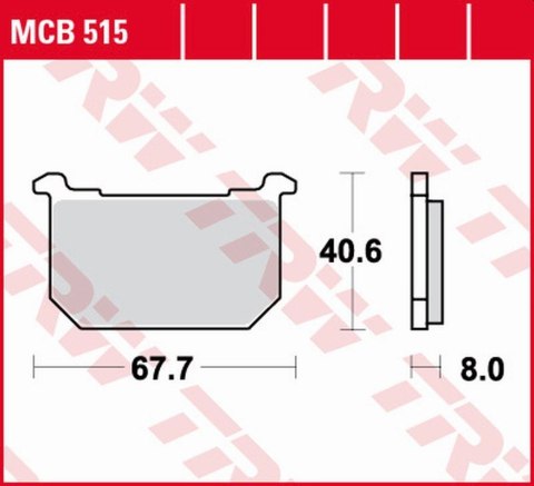 TRW LUCAS ZF KLOCKI HAMULCOWE KH068 ORGANIC KAWASAKI GPZ 400/500 '82-'84, Z 400/500 '81-'83, GPZ/Z/LTD 550 '80-'82, GT/GPZ/Z/LTD