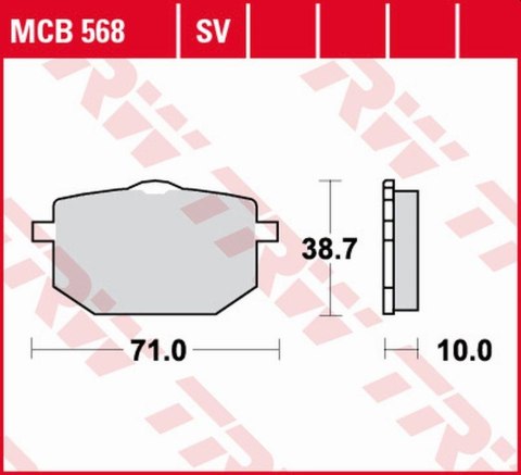 TRW LUCAS ZF KLOCKI HAMULCOWE KH101 ORGANIC YAMAHA TT 600 '89, XT 600 '87-'90, XT 600Z TENERE '86-'91 PRZÓD