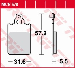 TRW LUCAS ZF KLOCKI HAMULCOWE KH116 ORGANIC APRILIA AF-1/ET/RS 50 '87-'94, BENELLI CHRONO 50 '92-'93, BETA CHRONO 50 '92-'93, SU