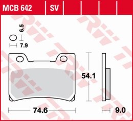 TRW LUCAS ZF KLOCKI HAMULCOWE KH123 ORGANIC YAMAHA FZR 1000 GENESIS '91-'93 PRZÓD