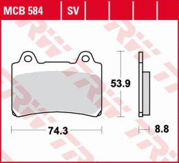 TRW LUCAS ZF KLOCKI HAMULCOWE KH123 ORGANIC YAMAHA FZR 750/1000 GENESIS '86-'88, TRX 850 '96-'99, FJ 1200 '91-'95, XJR 1200 '96-