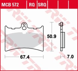 TRW LUCAS ZF KLOCKI HAMULCOWE KH126 ORGANIC SPORT APRILIA AF-1 125 '89-'92, RS 125 '92-'04, AF-1 250 '90-, BENELLI CHRONO/CX 125