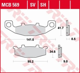 TRW LUCAS ZF KLOCKI HAMULCOWE KH129 SINTER STREET KAWASAKI GPZ 400R '89-, ZZR 500/600 '90-'92, GPX 600R '88-'99, ZR 750 '91-'99,