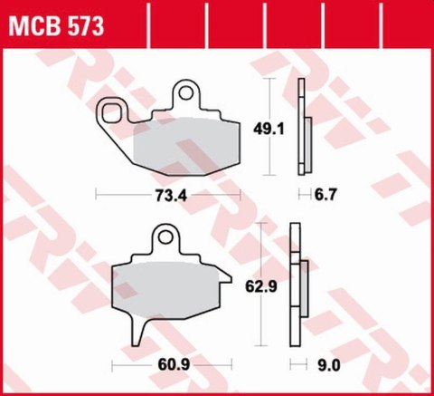 TRW LUCAS ZF KLOCKI HAMULCOWE KH130 ORGANIC KAWASAKI KX 125/250/500 '87-'88, KLR 650 '87-'88, PRZÓD