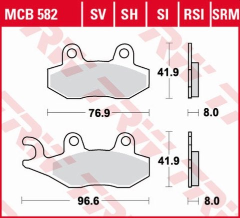 TRW LUCAS ZF KLOCKI HAMULCOWE KH135 SINTER OFFROAD KAWASAKI KLX 125 '10-'13, KX 125/250/500 '89-'93, KDX 200/250 '93-'94, KLX '0