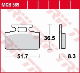 TRW LUCAS ZF KLOCKI HAMULCOWE KH151 ORGANIC HONDA ZB 50 MONKEY '88-'91, NH 125 LEAD '86-'88, SYM CINDERELA 50/125 '99-'02, MIO 5