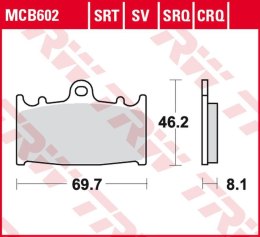 TRW LUCAS ZF KLOCKI HAMULCOWE KH158 SINTER TRACK HUSABERG FS 450 '03-'05, FS 650 '01-'05, KAWASAKI ZZR 500 '90-'05, SUZUKI RGV 2