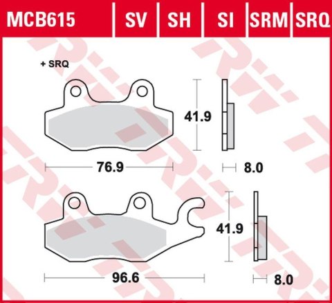 TRW LUCAS ZF KLOCKI HAMULCOWE KH165 SINTER TRACK CAGIVA CANYON 900 '97-'00, ELEPHANT 900 '90-'93, NAVIGATOR 1000 '00-'05, KAWASA