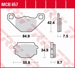 TRW LUCAS ZF KLOCKI HAMULCOWE KH173 ORGANIC APRILIA SX 125 '08-'14, GILERA EGALET 50 '95-'99, MUZ BAGHIRA/MASTIFF 660 '97-'07, S