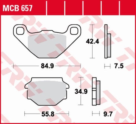 TRW LUCAS ZF KLOCKI HAMULCOWE KH173 ORGANIC APRILIA SX 125 '08-'14, GILERA EGALET 50 '95-'99, MUZ BAGHIRA/MASTIFF 660 '97-'07, S