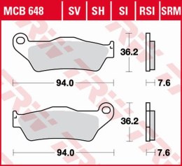 TRW LUCAS ZF KLOCKI HAMULCOWE KH181 ECO ORGANIC APRILIA RX 125 '00-'13, BMW G 450X '08-'11, KTM EXC 125 '90-'16, SX 250 '96-, EX